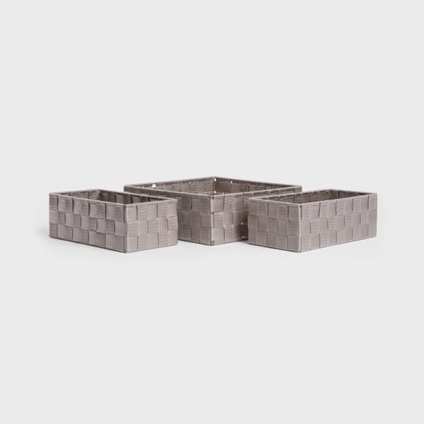 SORAN beige-säilytyskorisarja, 3 kpl 28x28x10 cm / 26x13x9 cm - 2 kpl.