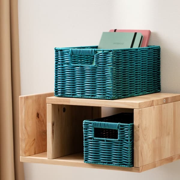 SORMI vævet opbevaringskurv, blå, 2 stk 30×20×14 cm / 25×15×14 cm