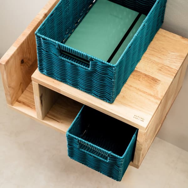 SORMI vævet opbevaringskurv, blå, 2 stk 30×20×14 cm / 25×15×14 cm