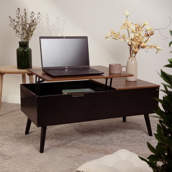 Soffbord | ANZABI | med lyfttopp brun | 105x50,5x43,5cm | 712067