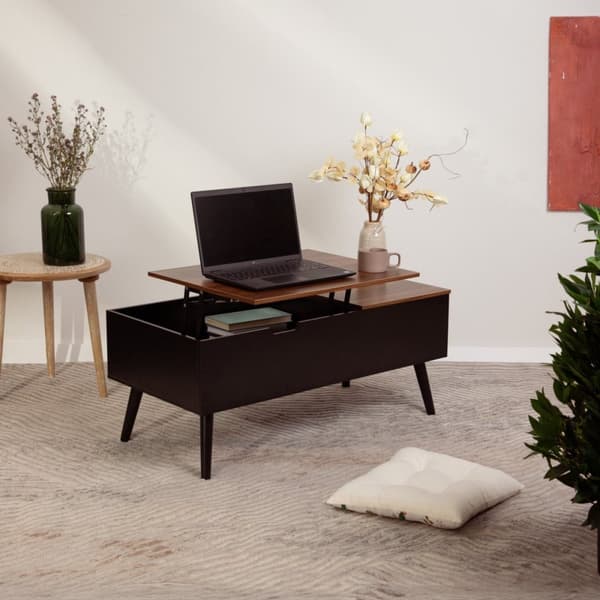 Soffbord | ANZABI | med lyfttopp brun | 105x50,5x43,5cm | 712067