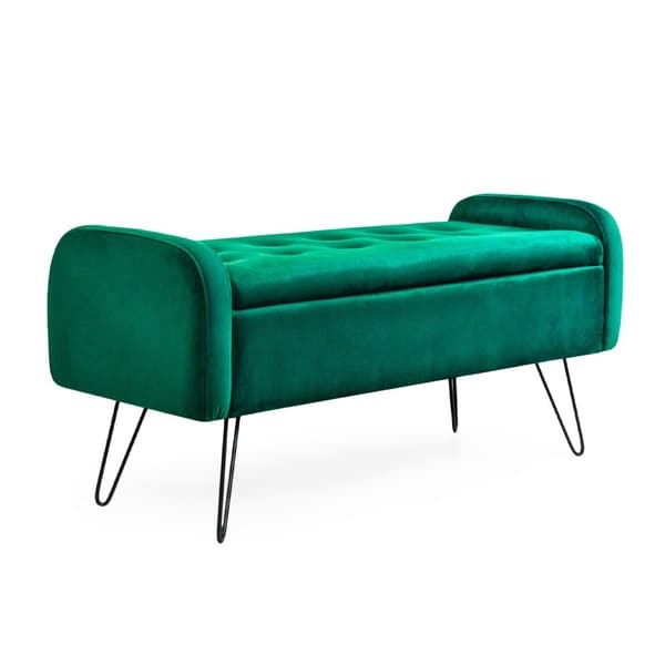 Bänk | VENLO | sammetsgrön | 100x39x45cm | 949504