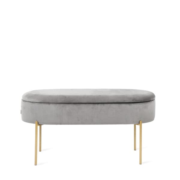 Penkki | LAYLA | sametinharmaa säilytystiloilla | 91,5x41x46,5 cm | 828312