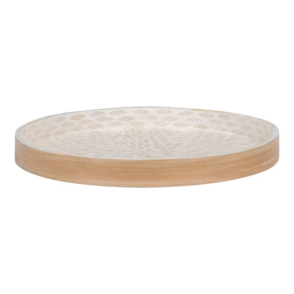 Bakke, Bambus/Capiz, 40x40x3.5 cm, Beige