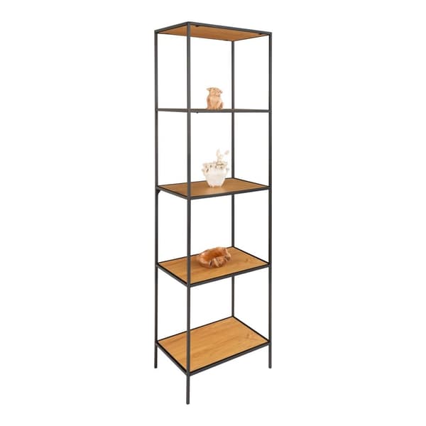 Hylde, Vita Hylde 5 Hylder, 51x36x170 cm, Naturfarvet