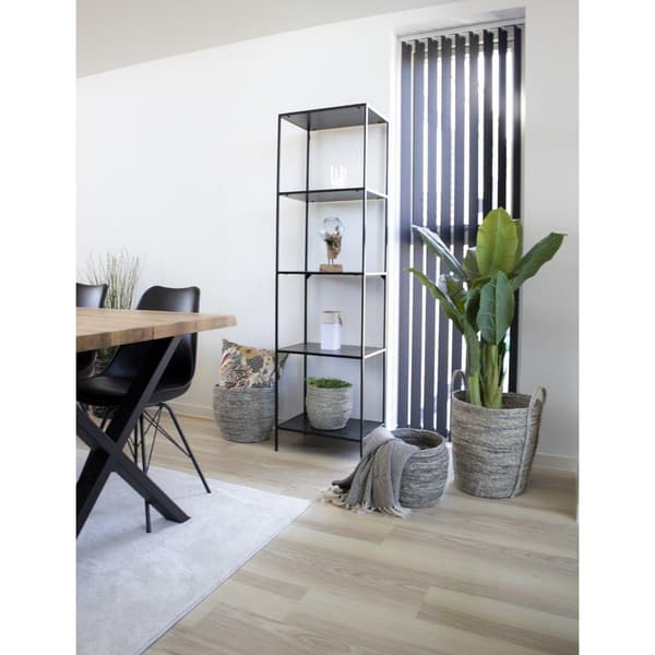 Hylde, Vita Hylde 5 Hylder, 51x36x170 cm, Sort
