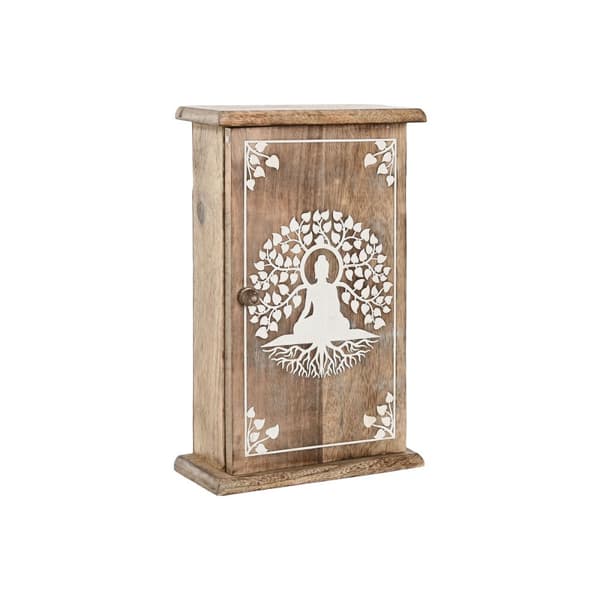 Nøgleskab Home ESPRIT Hvid Natur 18 x 7,5 x 28 cm