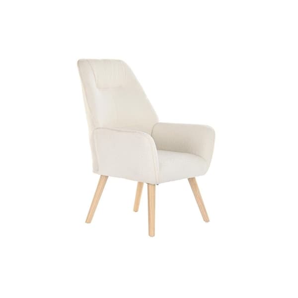 Lænestol DKD Home Decor Flødefarvet Natur 65 x 75 x 96 cm