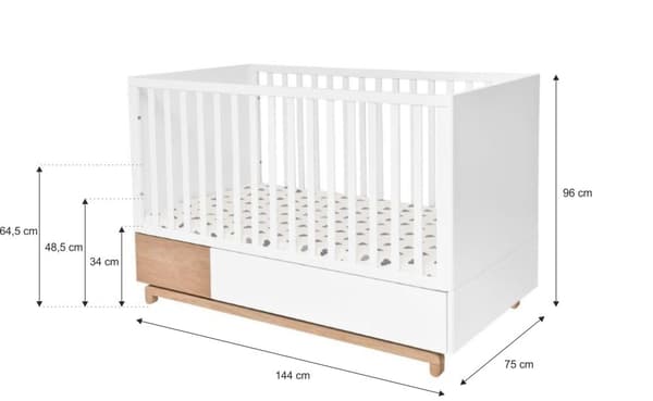 Nomi barnsäng/ juniorsäng 70x140 med låda