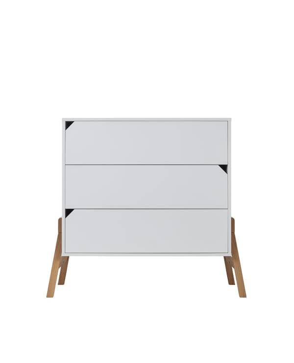 Lotta Børnekommode med 3 skuffer og mulighed for puslebord - Hvid, 107x91 cm