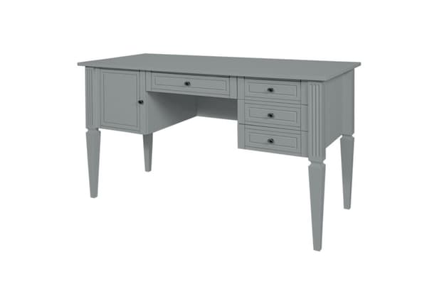 LUMI kommode med 4 skuffer og 1 skab - børnesikret - grå - 132x60 cm