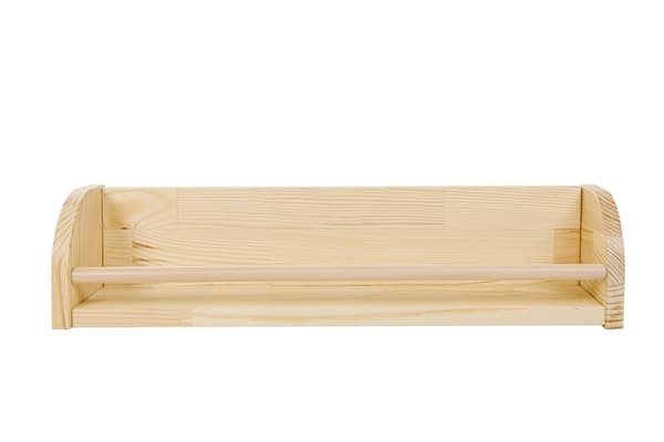 Lasten seinähylly männystä - Luonnonpuun värinen - 57 cm, puinen päällinen.