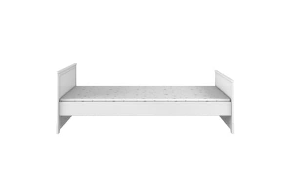 Enkel barnsäng 90x200 – Vit säng i klassisk design, Marylou-serien, snow bliss