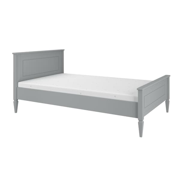 Seng Ines 120x200 cm - Klassisk design og sikkerhedsskinne til børn, hvid eller grå