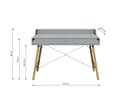 Miniatyrbillede 2 af 3: Skrivebord med 2 skuffer og kabelhul, grå - minimalistisk design til hjem og kontor