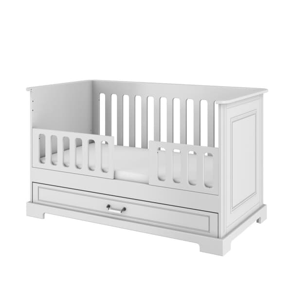 Ines elegant vit spjälsäng/småbarnssäng 70x140
