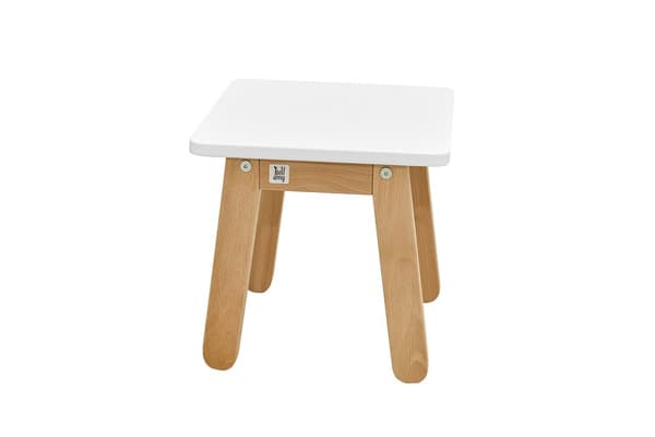 Woody børnebord og skammel til småbørn - ergonomisk og sikkert, i elegante farver, selvmontering elegant hvid