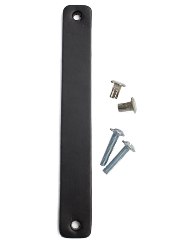 Møbelgreb, læder, 12,8 cm, sort, Black Tree, greb + skruer