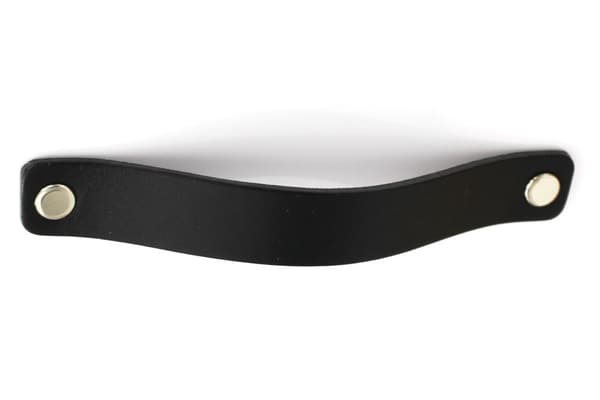 Møbelgreb, læder, 12,8 cm, sort, Black Tree, greb + skruer