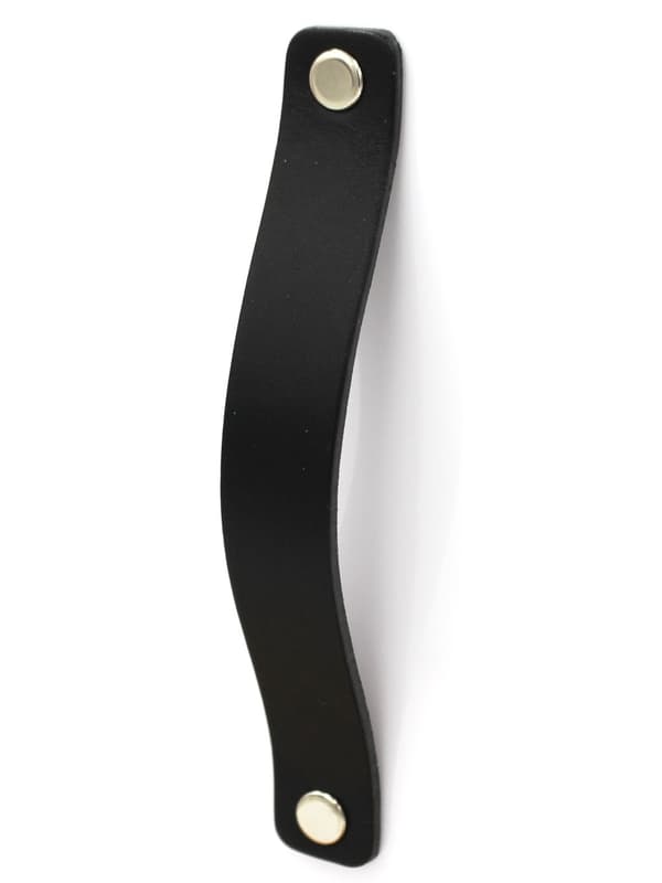 Møbelgreb, læder, 12,8 cm, sort, Black Tree, greb + skruer