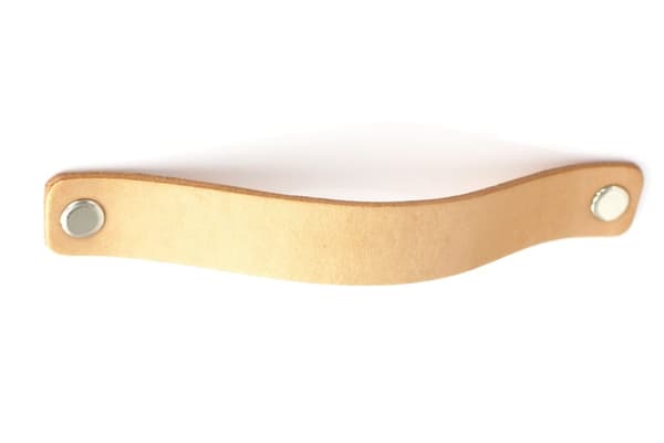 Möbelhandtag, läder, 12,8 cm, naturfärgad, Black Tree, möbelhandtag + skruvar