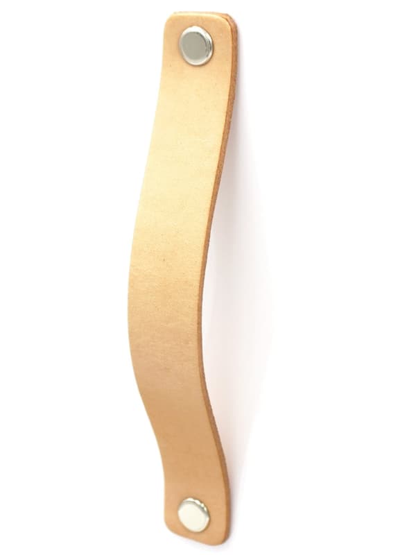 Möbelhandtag, läder, 12,8 cm, naturfärgad, Black Tree, möbelhandtag + skruvar
