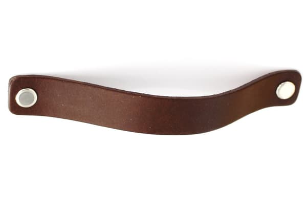 Møbelgreb i læder, 12,8 cm, chokoladebrun, Black Tree, møbelgreb + skruer