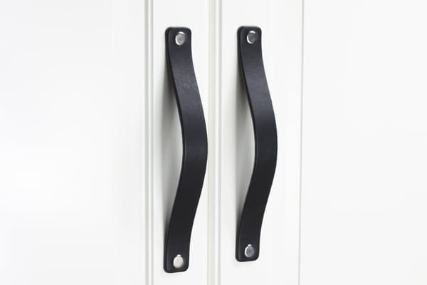 Møbelgreb 16 cm, læder, sort, Black Tree, møbelgreb + skruer