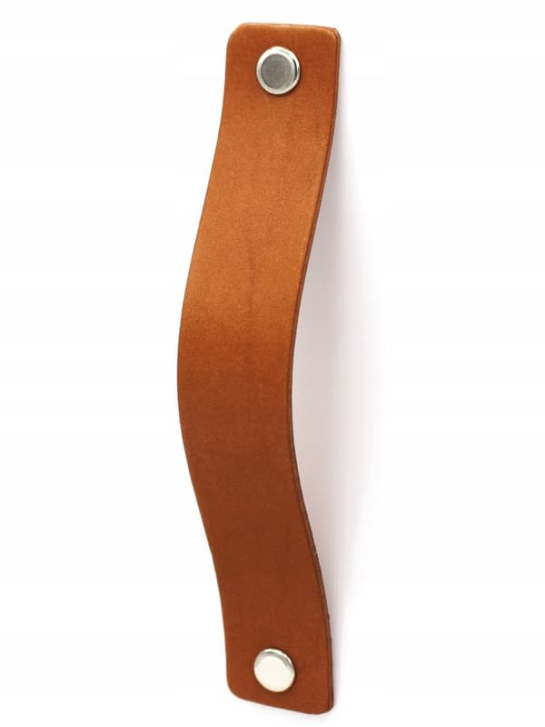 Lædermøbelgreb cognac 9,6 cm greb til skabe, skuffer, kommoder