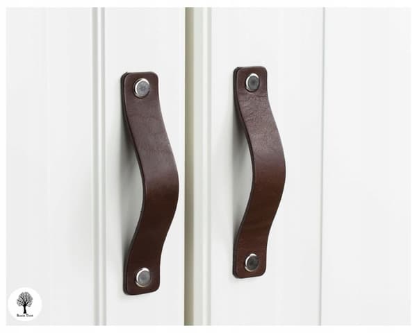 Lædermøbelgreb 96 mm CHOKOLADEBRUN møbelgreb 9,6 cm