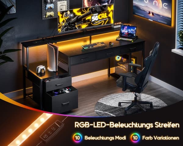 Kirjoituspöytä LED AC USB 160 cm