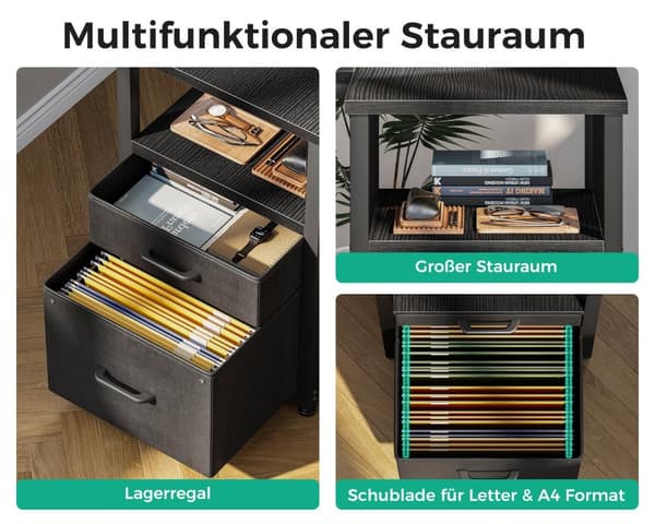 Kirjoituspöytä L-Shape AC USB LED 140 cm