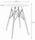 Miniatyrbillede 3 af 4: JUST HOME Skandinavisk rundt bord 60 cm hvid