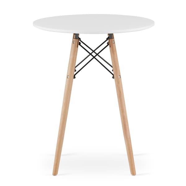 JUST HOME Skandinavisk rundt bord 60 cm hvid