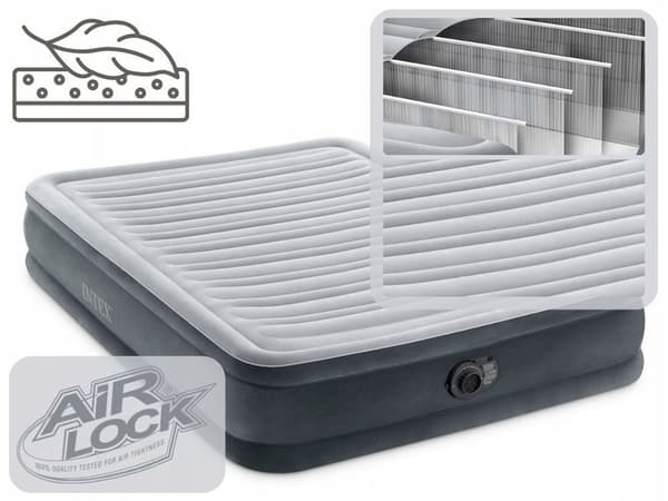 Luftmadrass Comfort-Plush Helmadrass 137 x 191 x 33 cm med inbyggd kompressor #67768