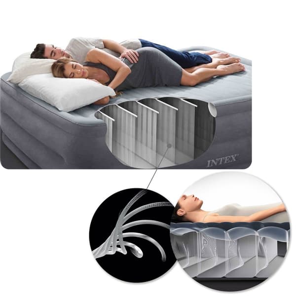 Luftmadrass Comfort-Plush Helmadrass 137 x 191 x 33 cm med inbyggd kompressor #67768