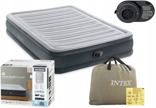 Luftmadrass Comfort-Plush Helmadrass 137 x 191 x 33 cm med inbyggd kompressor #67768