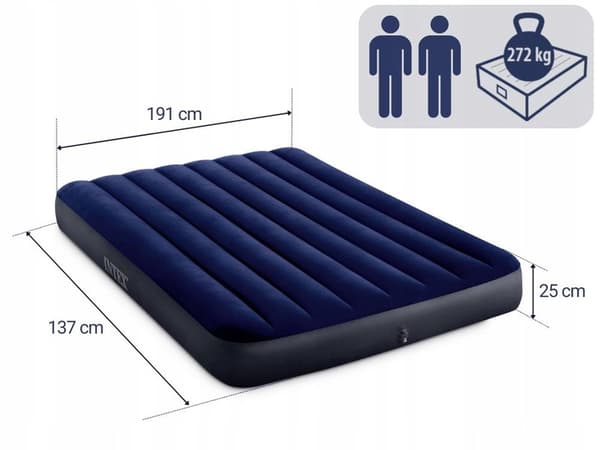 Luftmadrass Classic Helmadrass 137 x 191 x 25 cm #64758