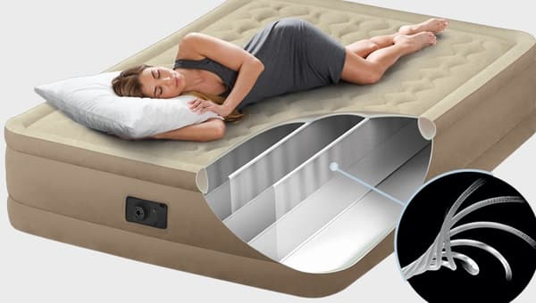Luftmadrass Ultra Plush Twin 191 x 99 x 46 cm med inbyggd kompressor #64426