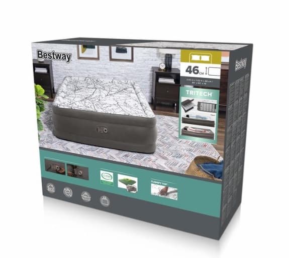 AirBed Top Cushify Madras 203 x 152 x 46 cm med indbygget kompressor #67486