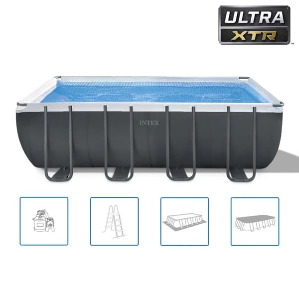 Intex Simbassängset Prism Frame rektangulär 400x200x122 cm