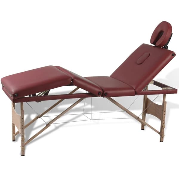 Hopfällbar massagebänk med träram (fyra delar / 2)