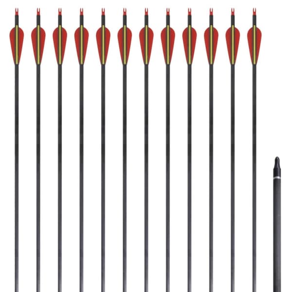 Nuolet käyräjouseen, vakiokoko 30", 0,6 cm lasikuitua