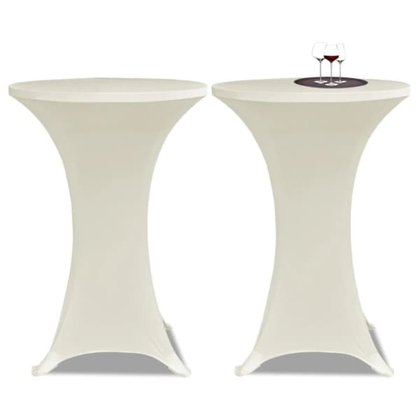 Højt borddækken Stretch Ø60cm Hvid (2 stk.)