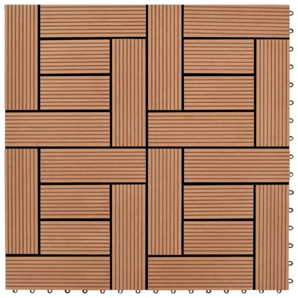 Terrassplattor 11 stycken 30 x 30 cm WPC 1 m2 (grå)