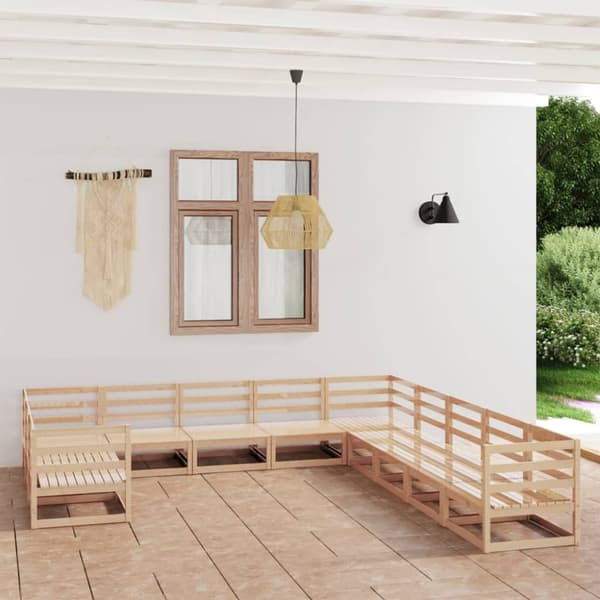 Mooistoerwonen 11-delad loungegrupp massiv furu 38