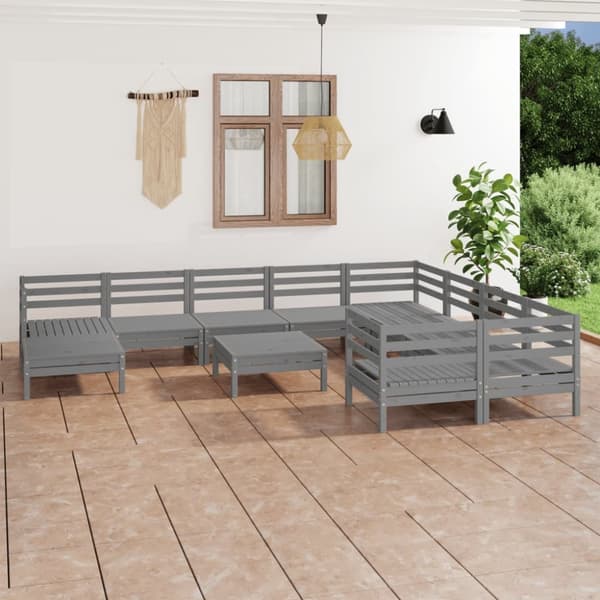 Mooistoerwonen 11-delers loungesett heltre furu grå 11