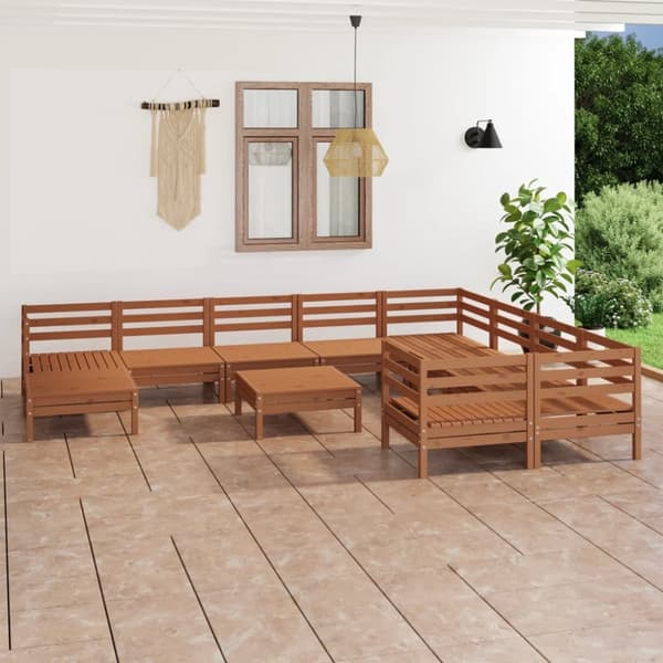 Mooistoerwonen 11-delers loungesett heltre furu honningbrun 11