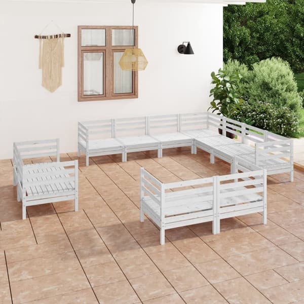 Mooistoerwonen 11-delad loungegrupp massiv furu vit 7