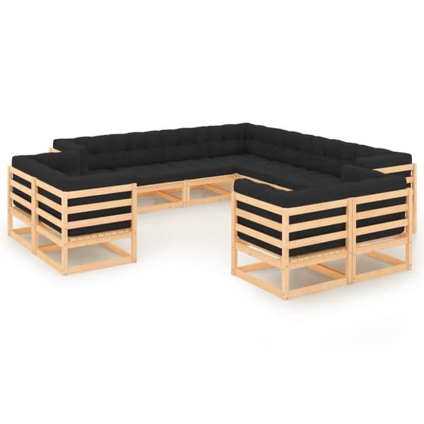 Mooistoerwonen 11-delers loungesett med antrasittfargede puter 6